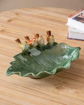 Four Little Birds Leaf Mini Plattermodern kitchen decor ,kitchen dinner set ,dinnerware 