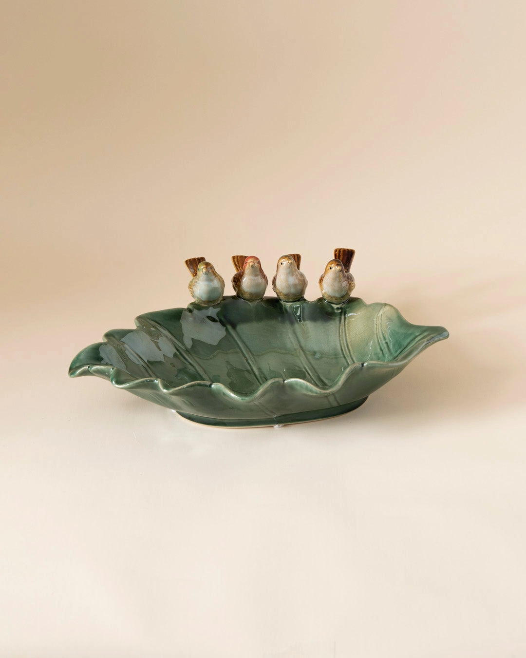 Four Little Birds Leaf Mini Platter
