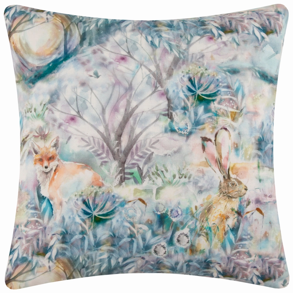 Fox And Hare Outdoor Cushion True Blue