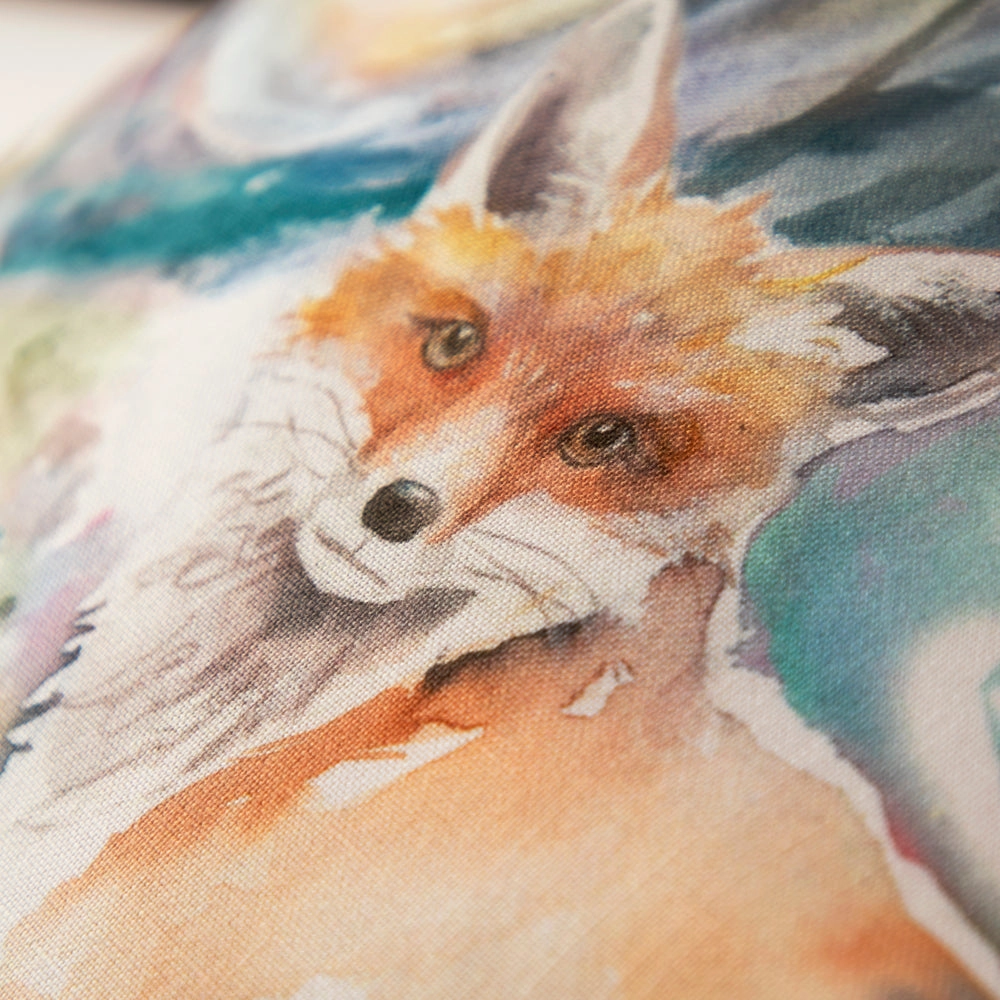 Fox And Hare Outdoor Cushion True Blue
