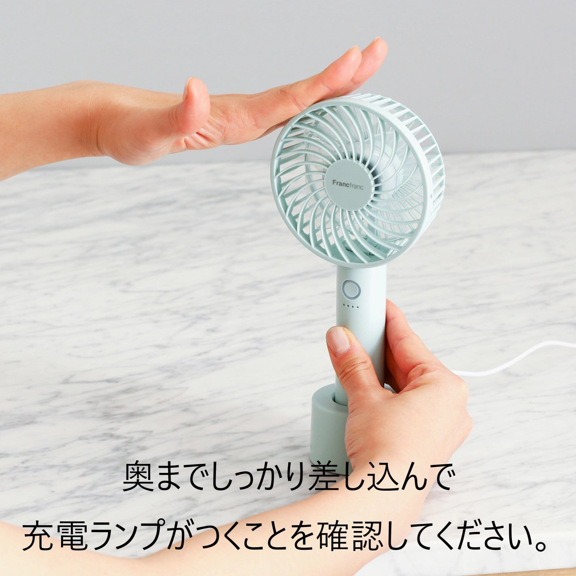 FRAIS Handy Fan Marble Pink