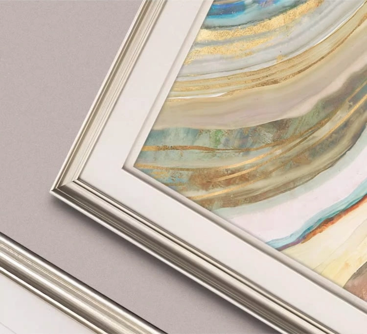Framed Gold and Blue Agate Art Print