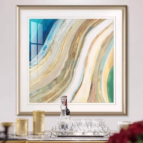 Framed Gold and Blue Agate Art Printnordic style wall decor