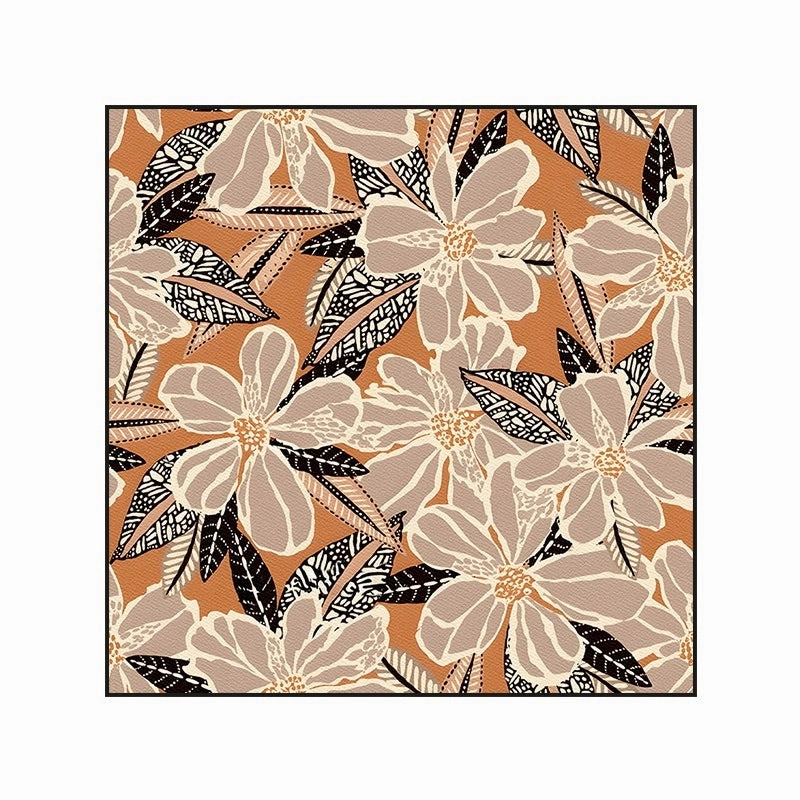 Framed Retro Orange Flower Print