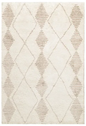 Frankie Ivory and Beige Tribal PET Rugmodern color block patchwork rug