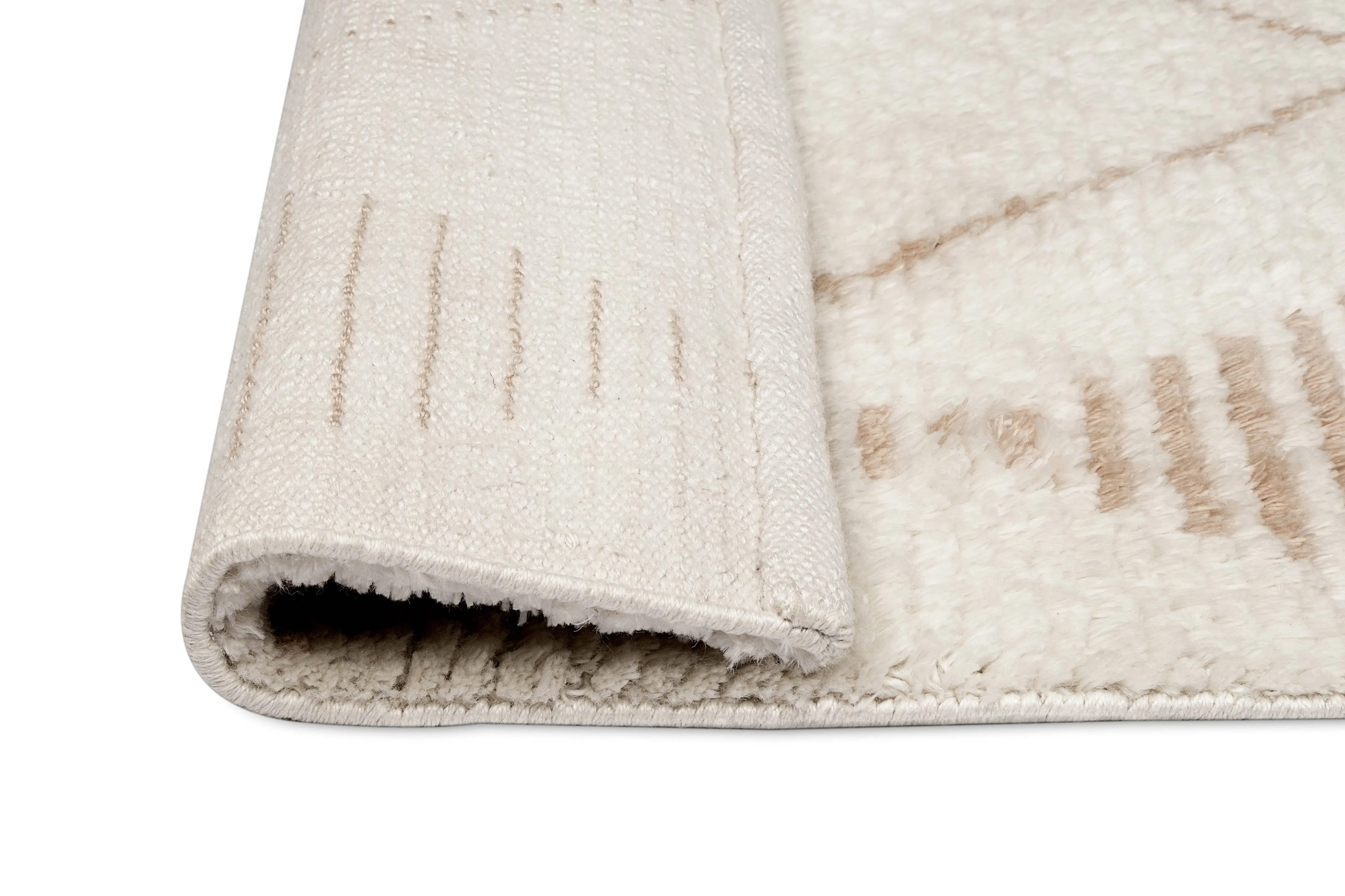 Frankie Ivory and Beige Tribal PET Rug