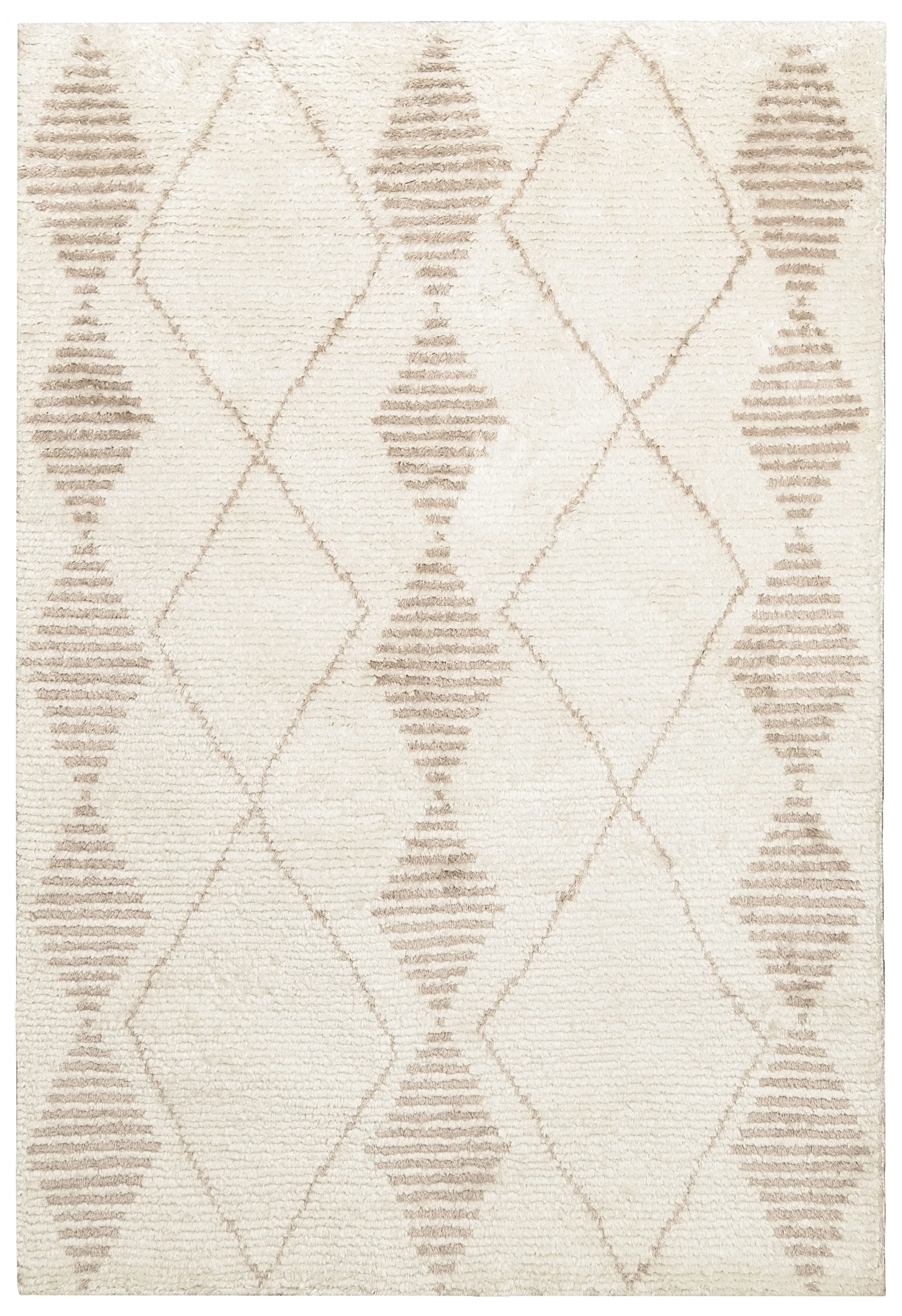 Frankie Ivory and Beige Tribal PET Rugmodern color block patchwork rug