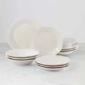 French Perle 12-Piece Dinnerware Setmodern kitchen decor ,kitchen dinner set ,dinnerware 