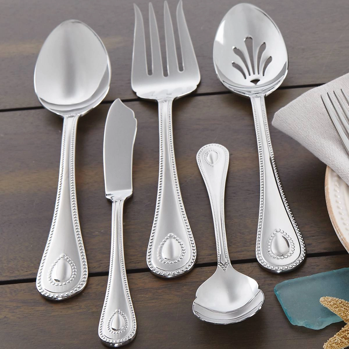French Perle 65 Piece Flatware Set