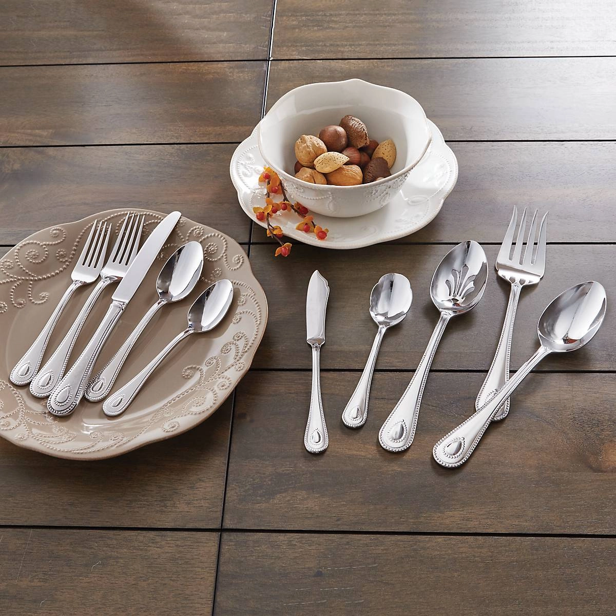 French Perle 65 Piece Flatware Set
