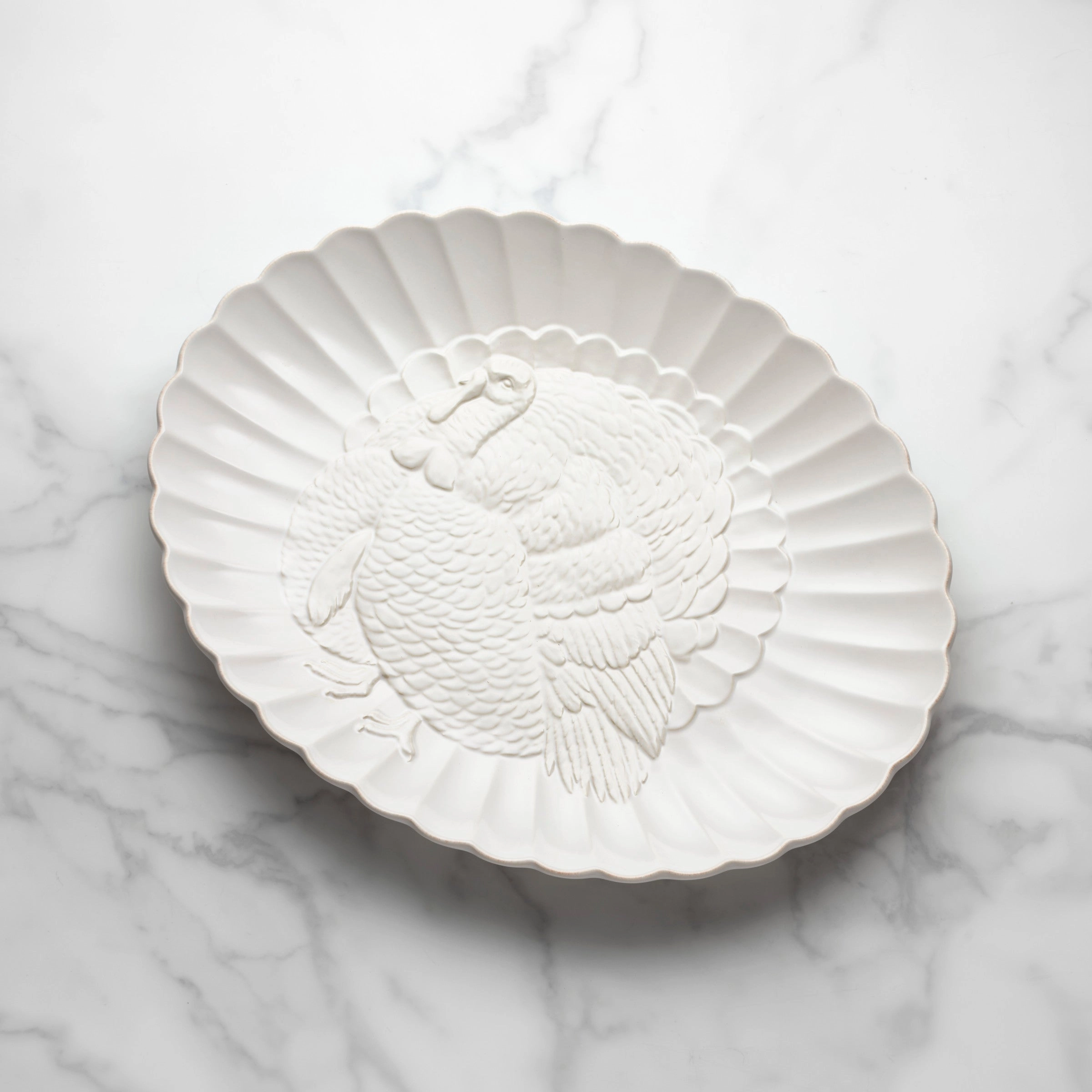 French Perle Carved Turkey Plattermodern kitchen decor ,kitchen dinner set ,dinnerware 