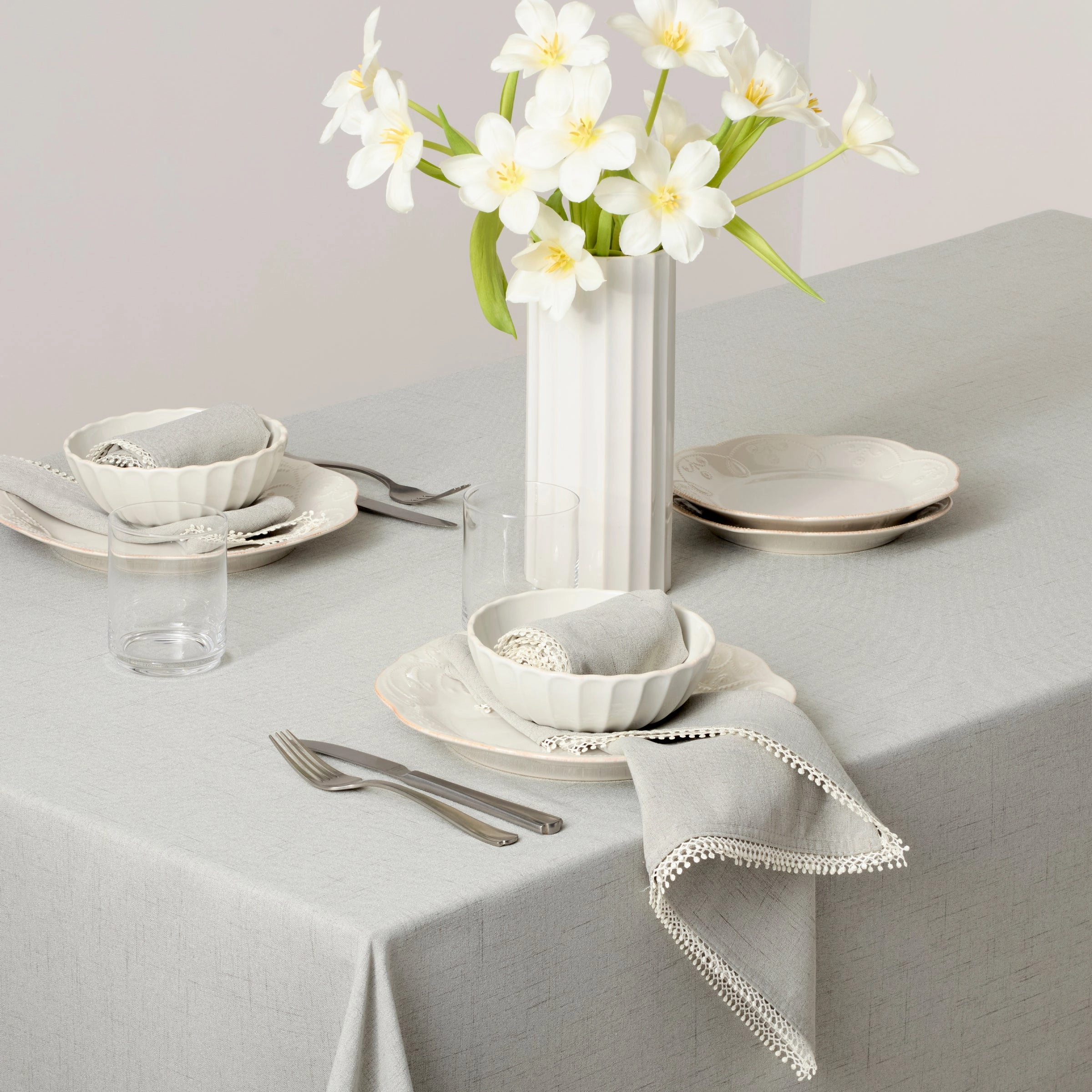 French Perle Dove Grey 19X19 Napkin