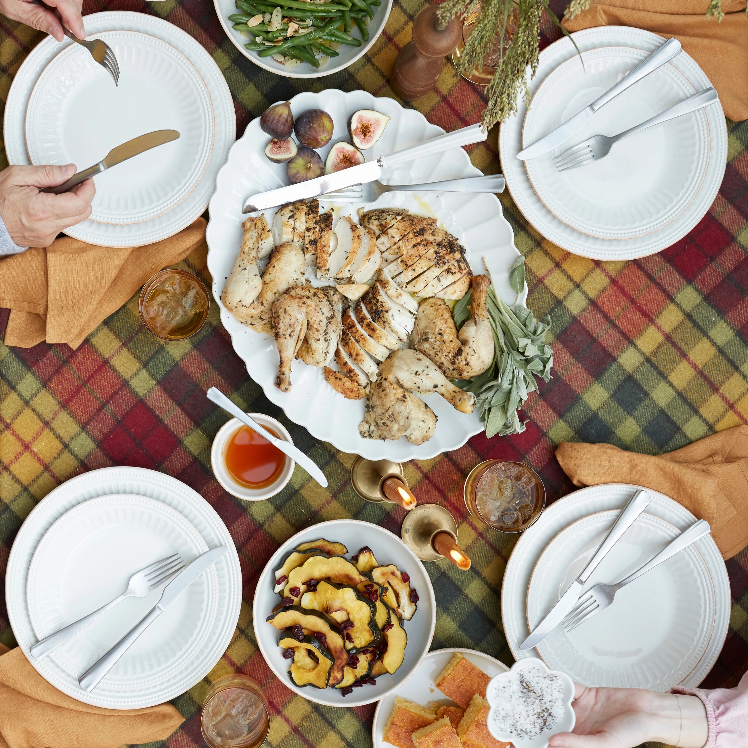 French Perle Groove 12-Piece Place Setting