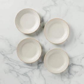 French Perle Groove Dessert Plates - Set of 4modern kitchen decor ,kitchen dinner set ,dinnerware 