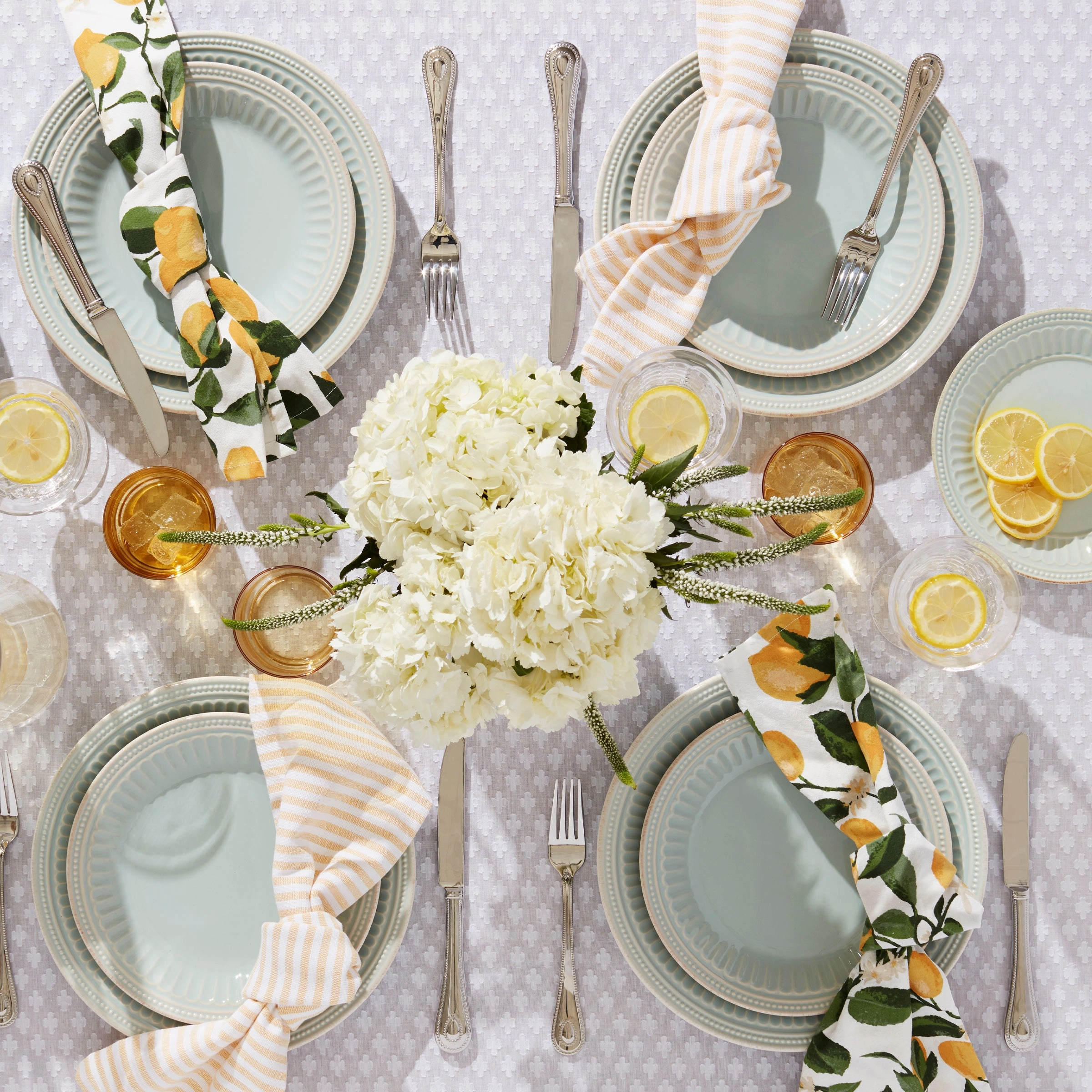 French Perle Groove Ice Blue 4-Piece Place Setting