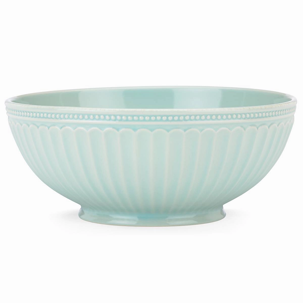 French Perle Groove Ice Blue Medium Bowl