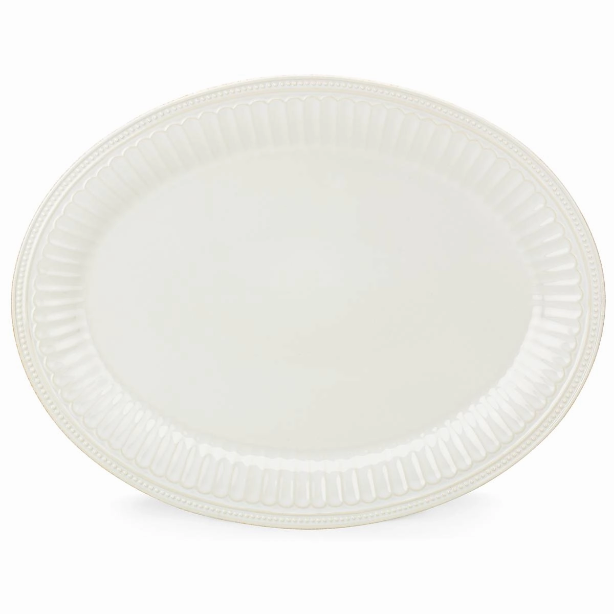 French Perle Groove White Platter