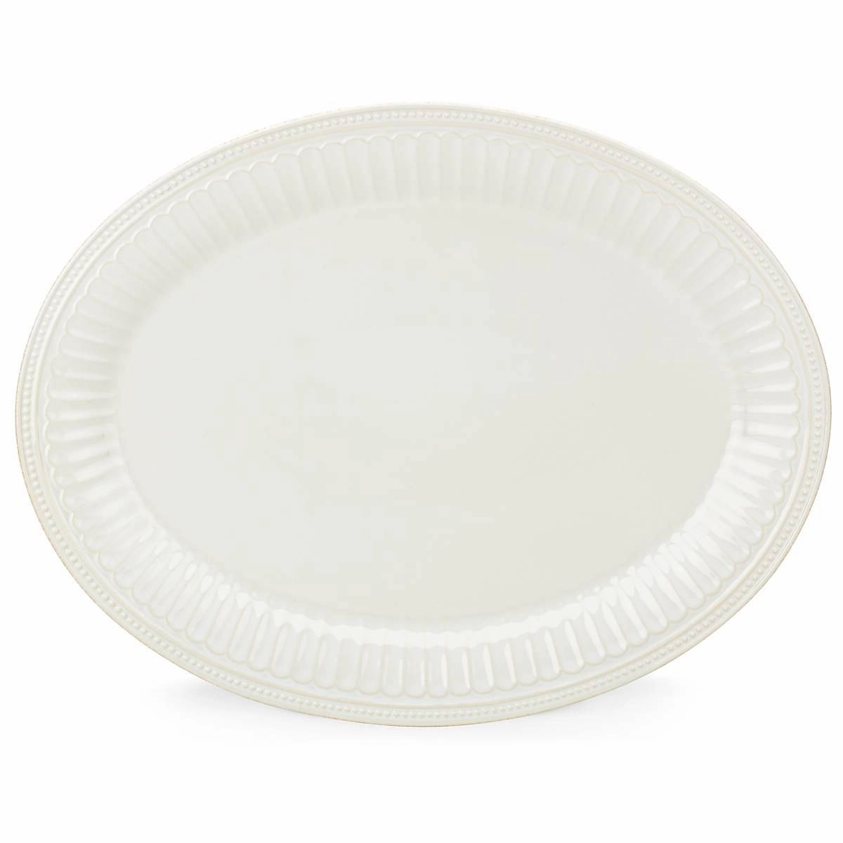 French Perle Groove White Platter