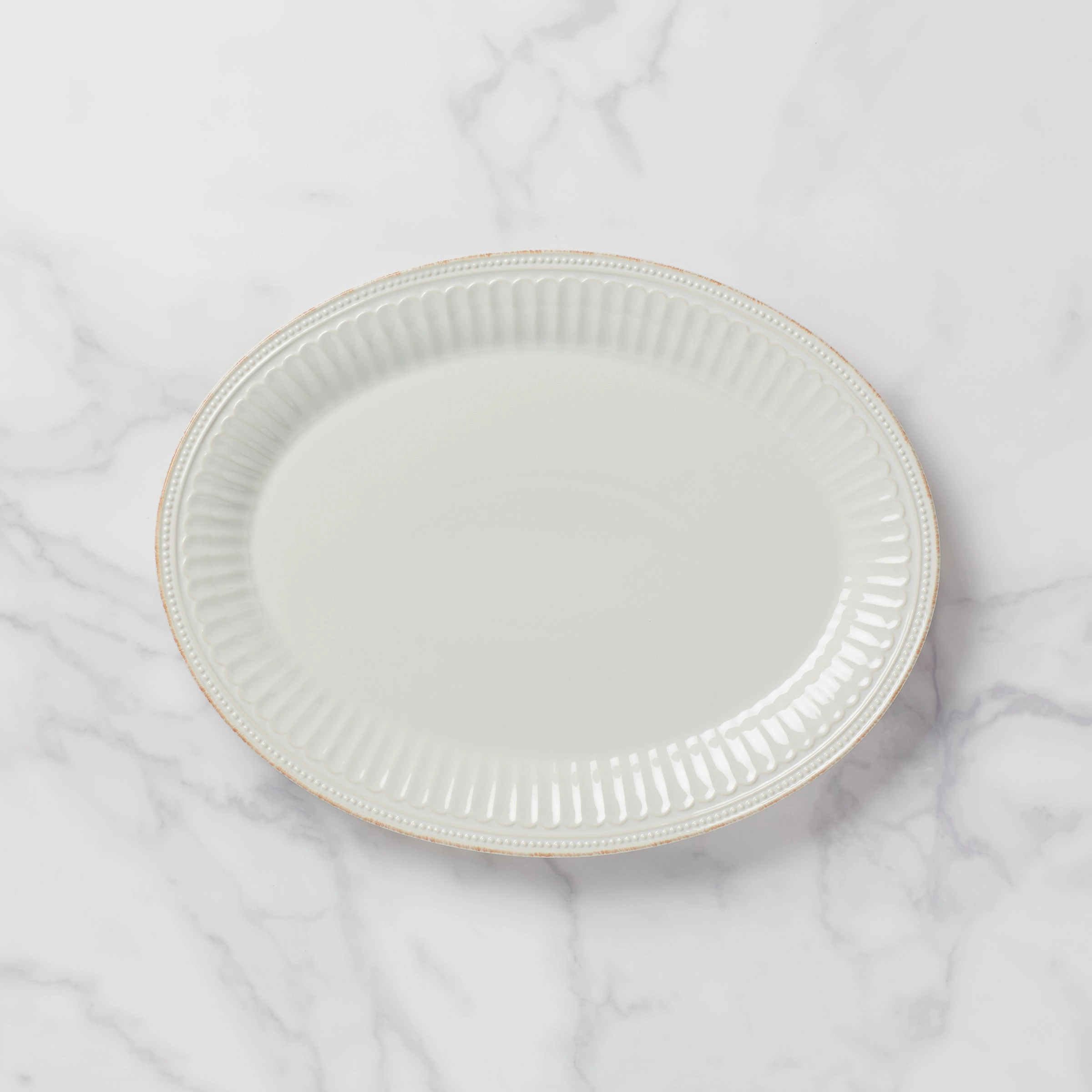 French Perle Groove White Platterafternoon tea dessert tray
