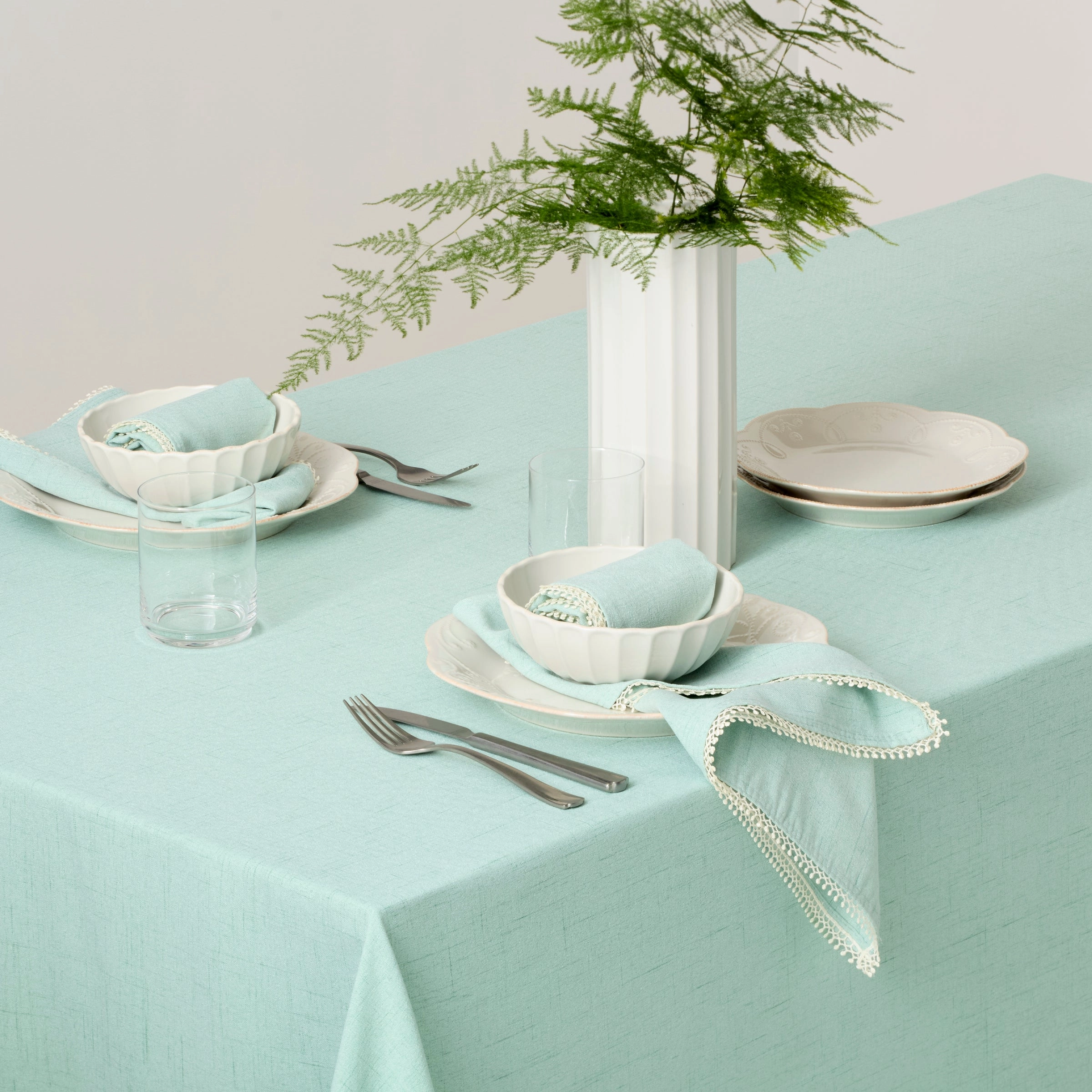 French Perle Ice Blue Tablecloth