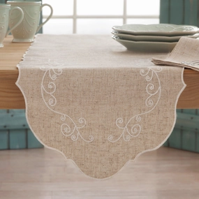 French Perle Linen Runnermodern kitchen decor ,kitchen dinner set ,dinnerware 