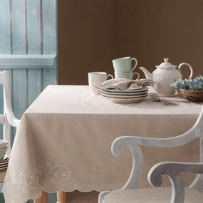 French Perle Linen Tableclothmodern kitchen decor ,kitchen dinner set ,dinnerware 