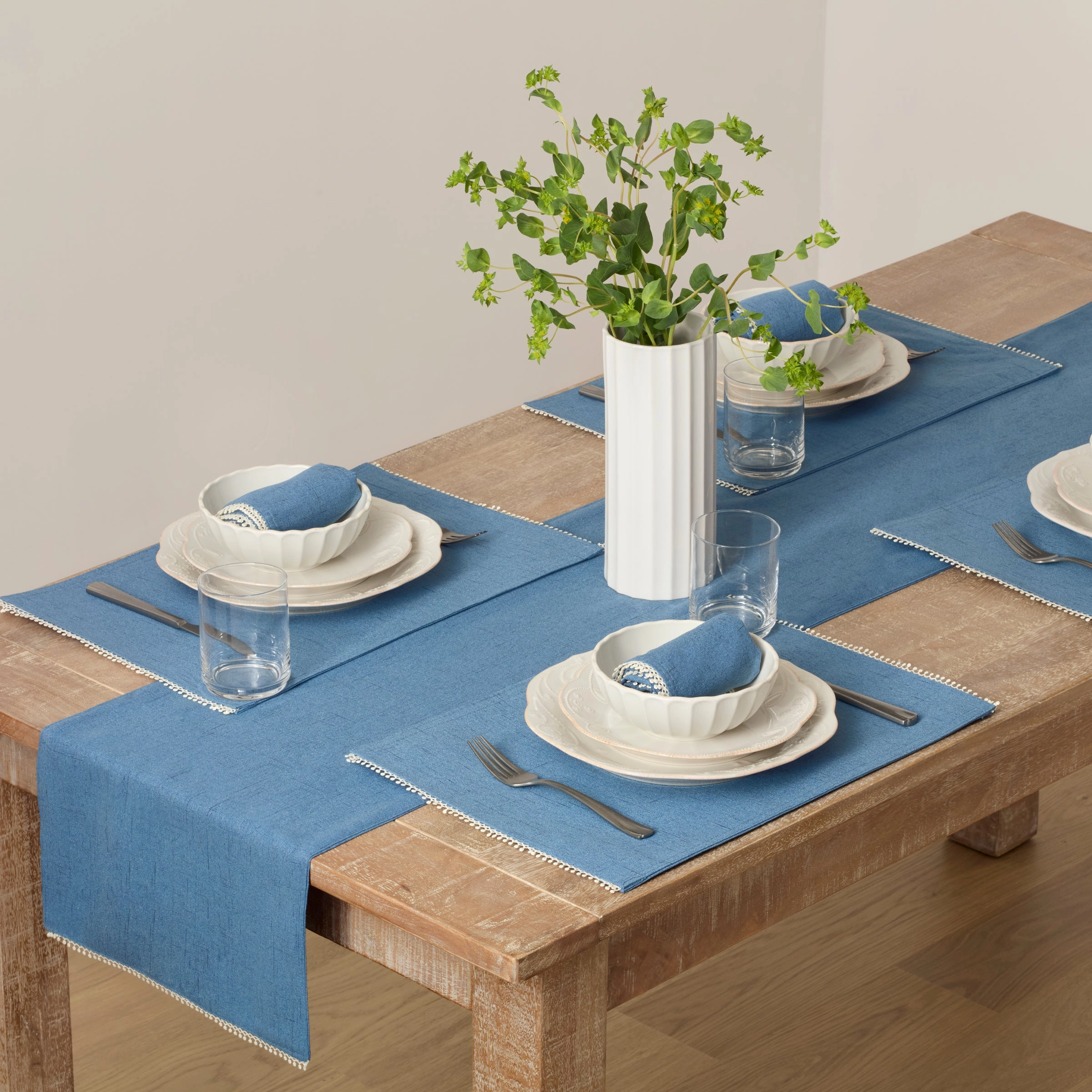 French Perle Periwinkle 13X18 Placemats - Set Of 4