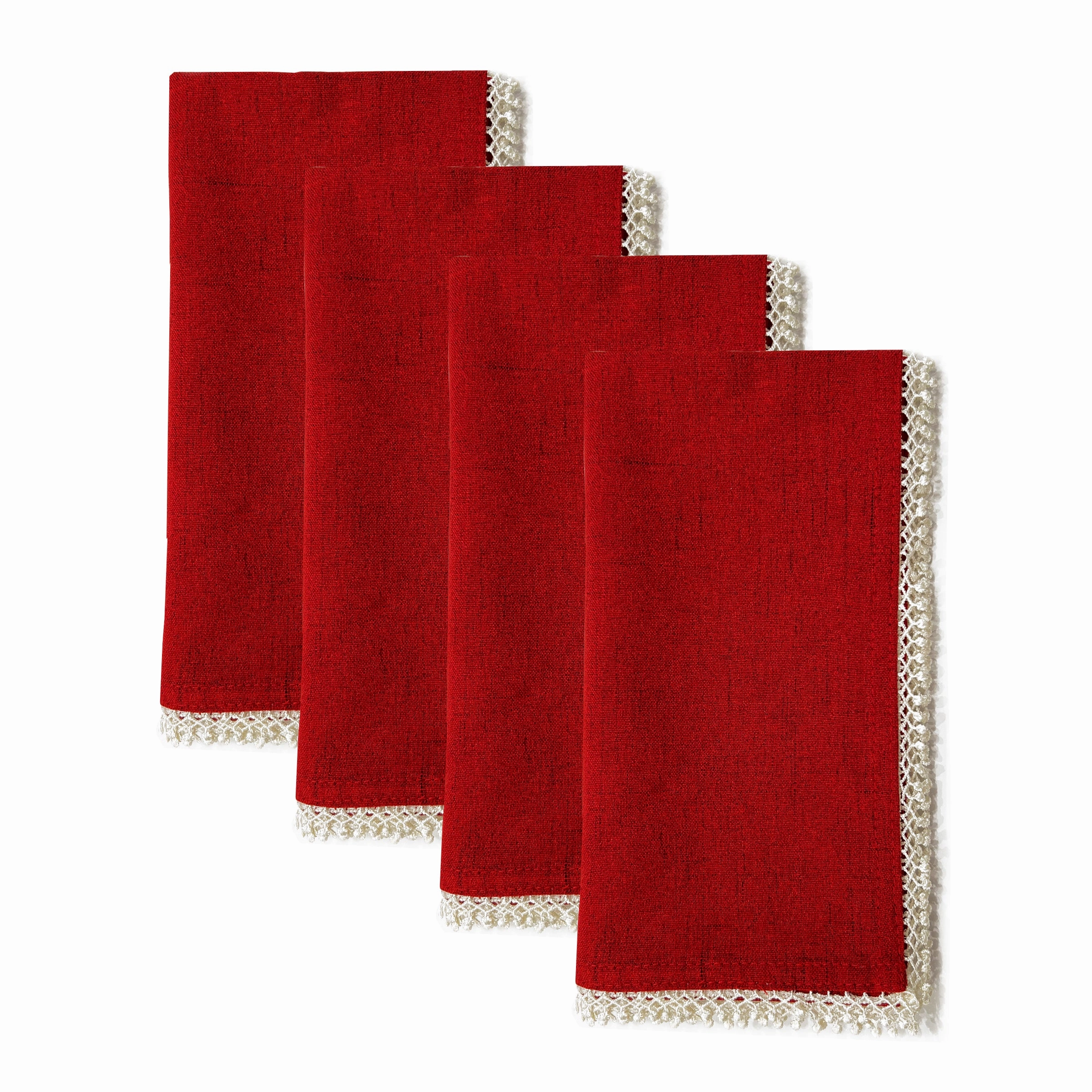 French Perle Red Dinner Napkins - Set Of 4home decor ,wall decor 
