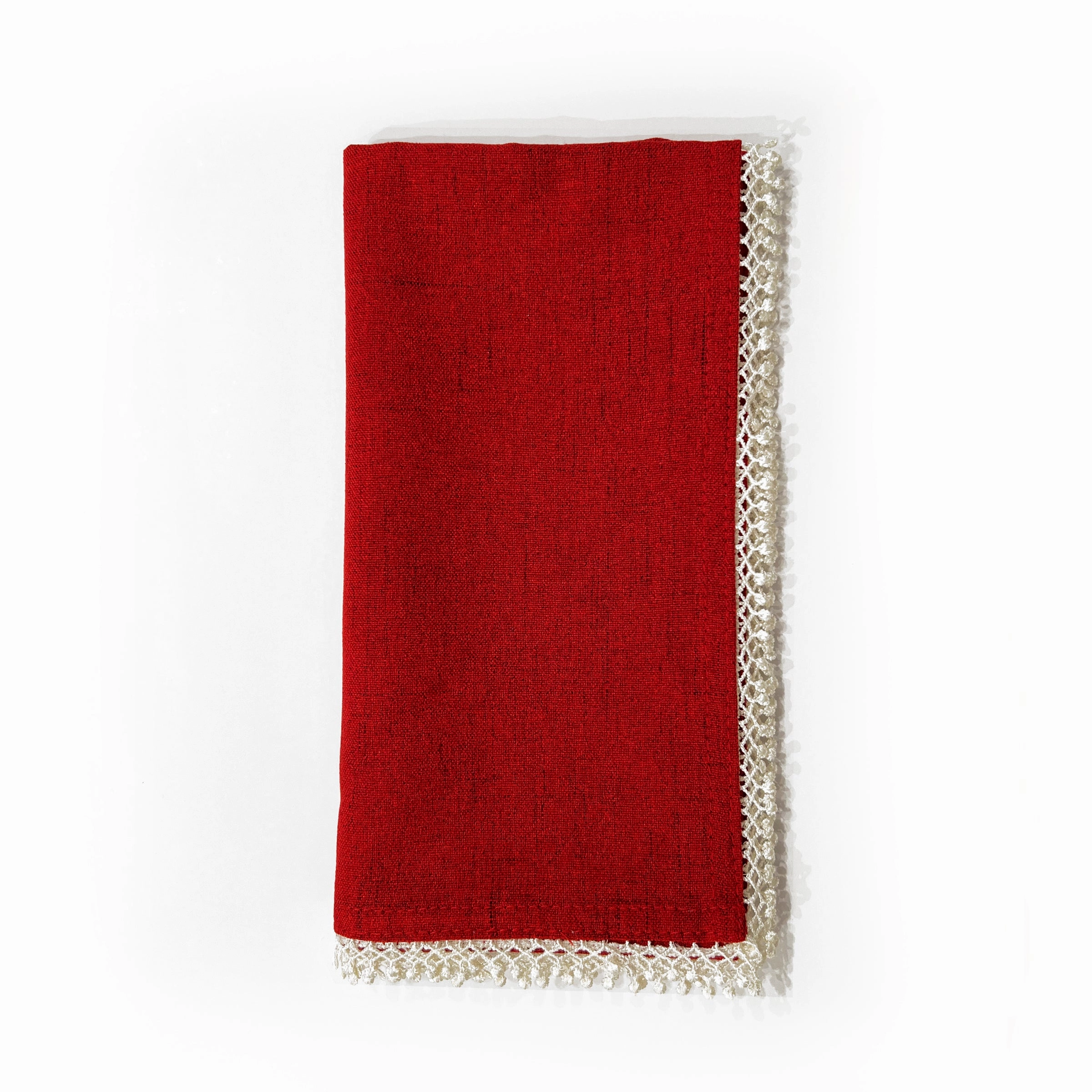 French Perle Red Dinner Napkins - Set Of 4