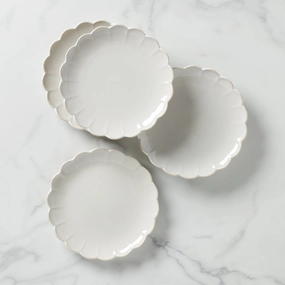 French Perle Scallop Accent Plates - Set of 4modern kitchen decor ,kitchen dinner set ,dinnerware 
