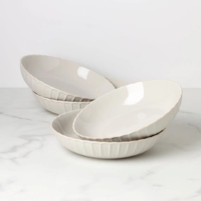 French Perle Scallop Dinner Bowls - Set of 4modern kitchen decor ,kitchen dinner set ,dinnerware 