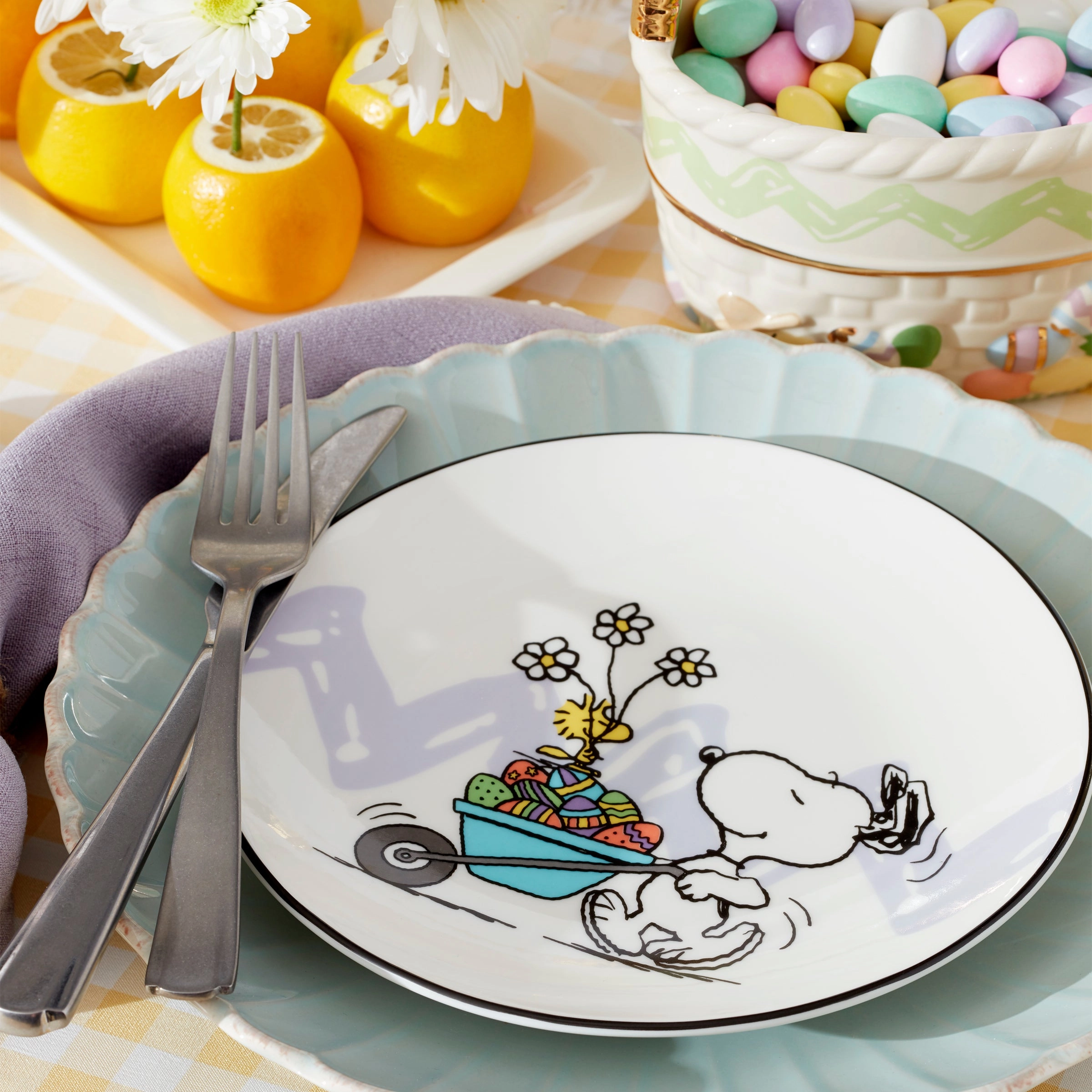 French Perle Scallop Ice Blue 12-Piece Dinnerware Set