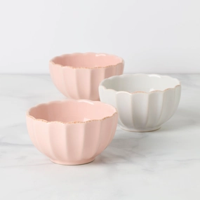 French Perle Scallop Mini Bowls - Set of 3afternoon tea dessert tray