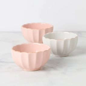 French Perle Scallop Mini Bowls - Set of 3afternoon tea dessert tray