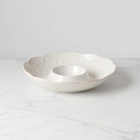 French Perle White Chip & Dip Traymodern kitchen decor ,kitchen dinner set ,dinnerware 