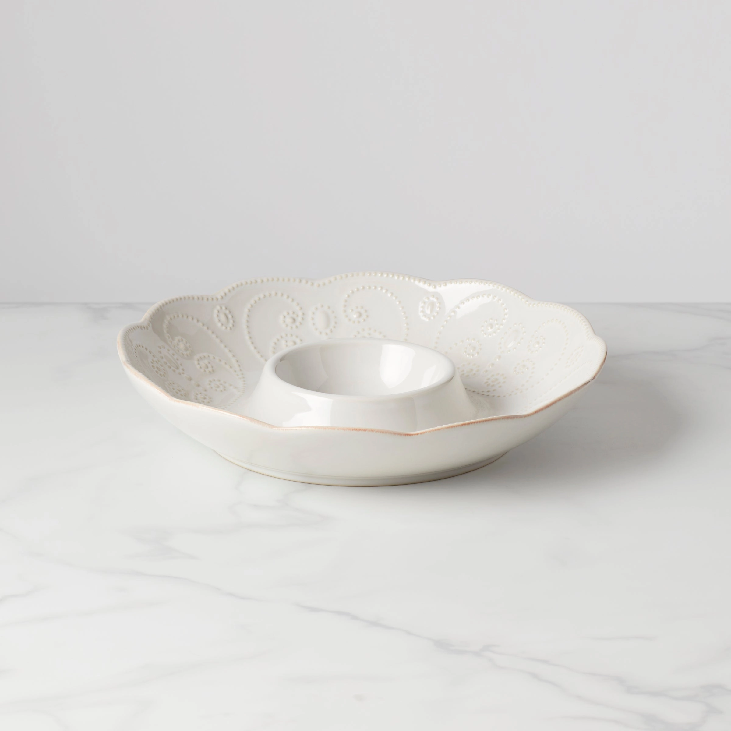 French Perle White Chip & Dip Traymodern kitchen decor ,kitchen dinner set ,dinnerware 