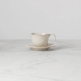 French Perle White Cup and Saucerglass cups ,personalized mugs 