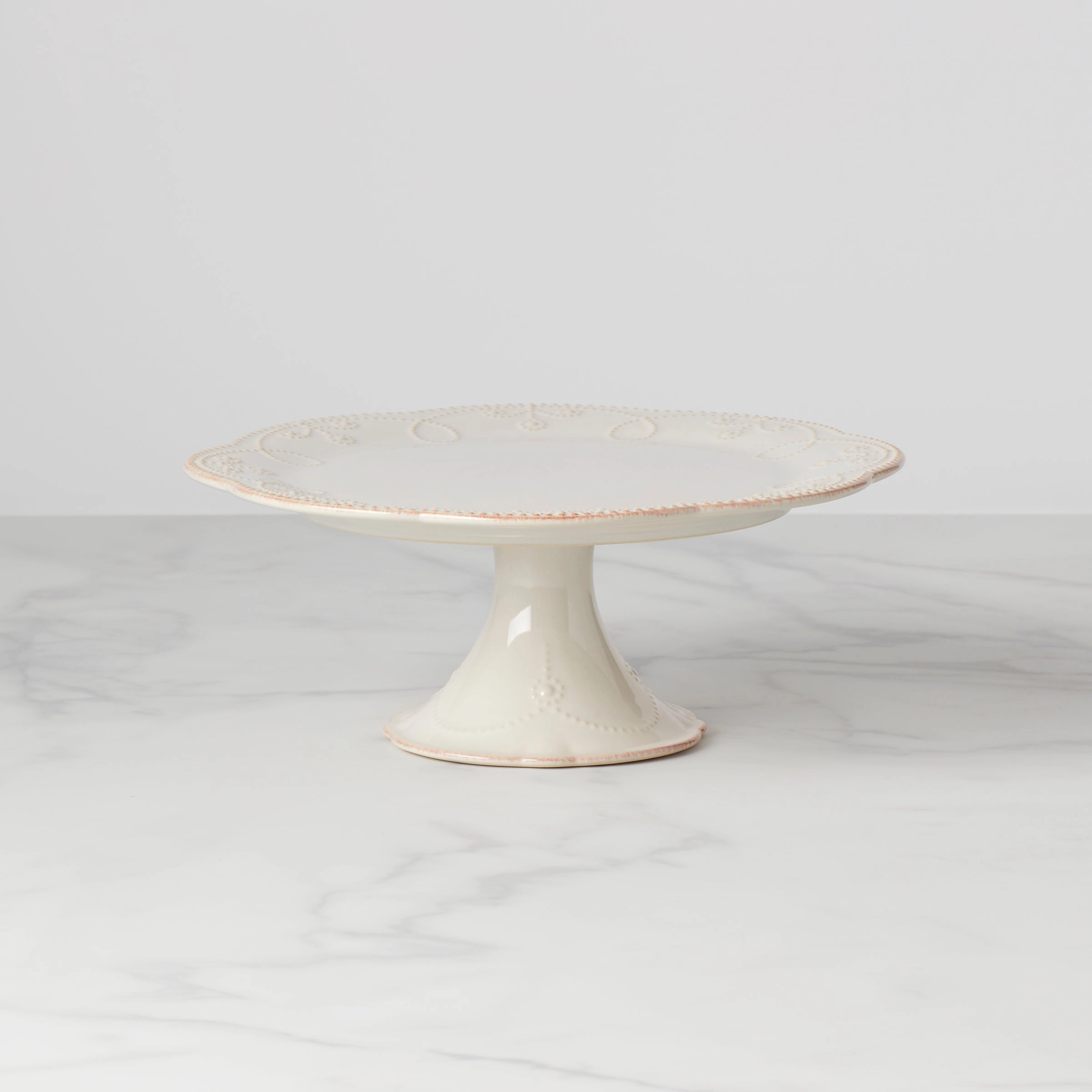 French Perle White Pedestal Cake Plateafternoon tea dessert tray