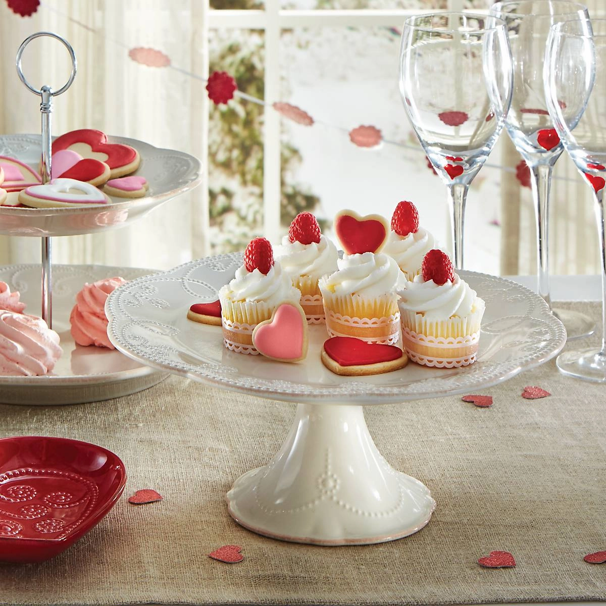 French Perle White Pedestal Cake Plate