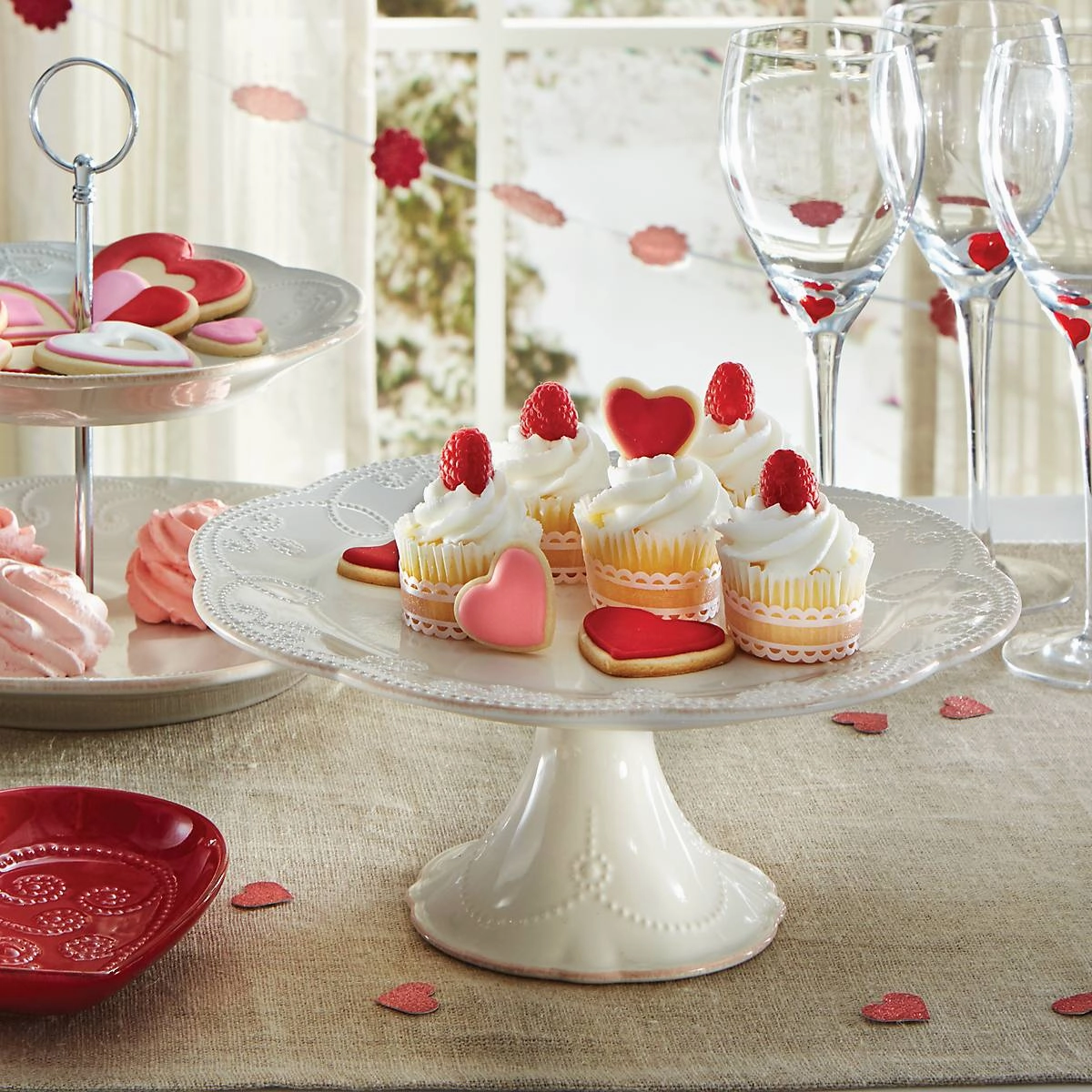 French Perle White Pedestal Cake Plate