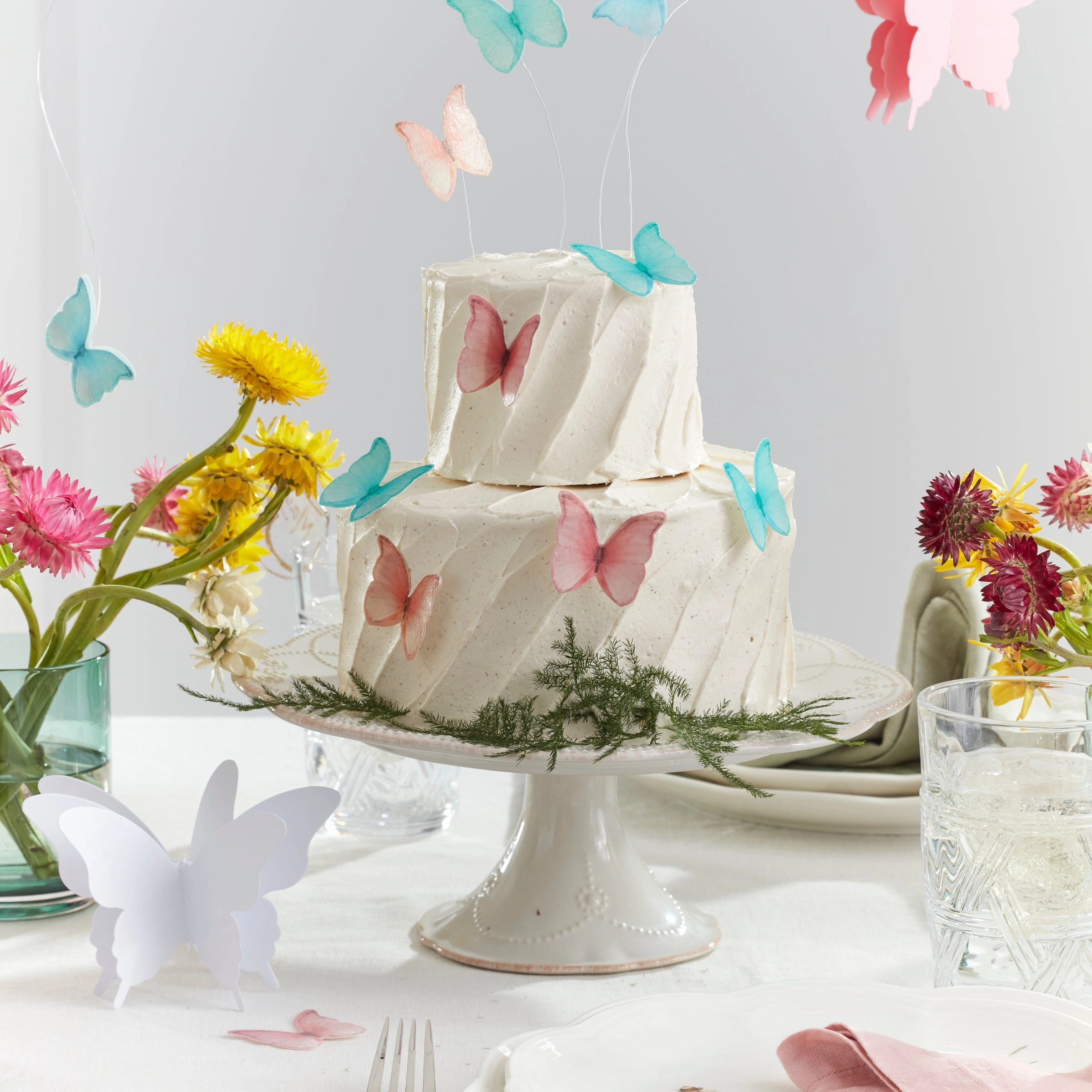 French Perle White Pedestal Cake Plate