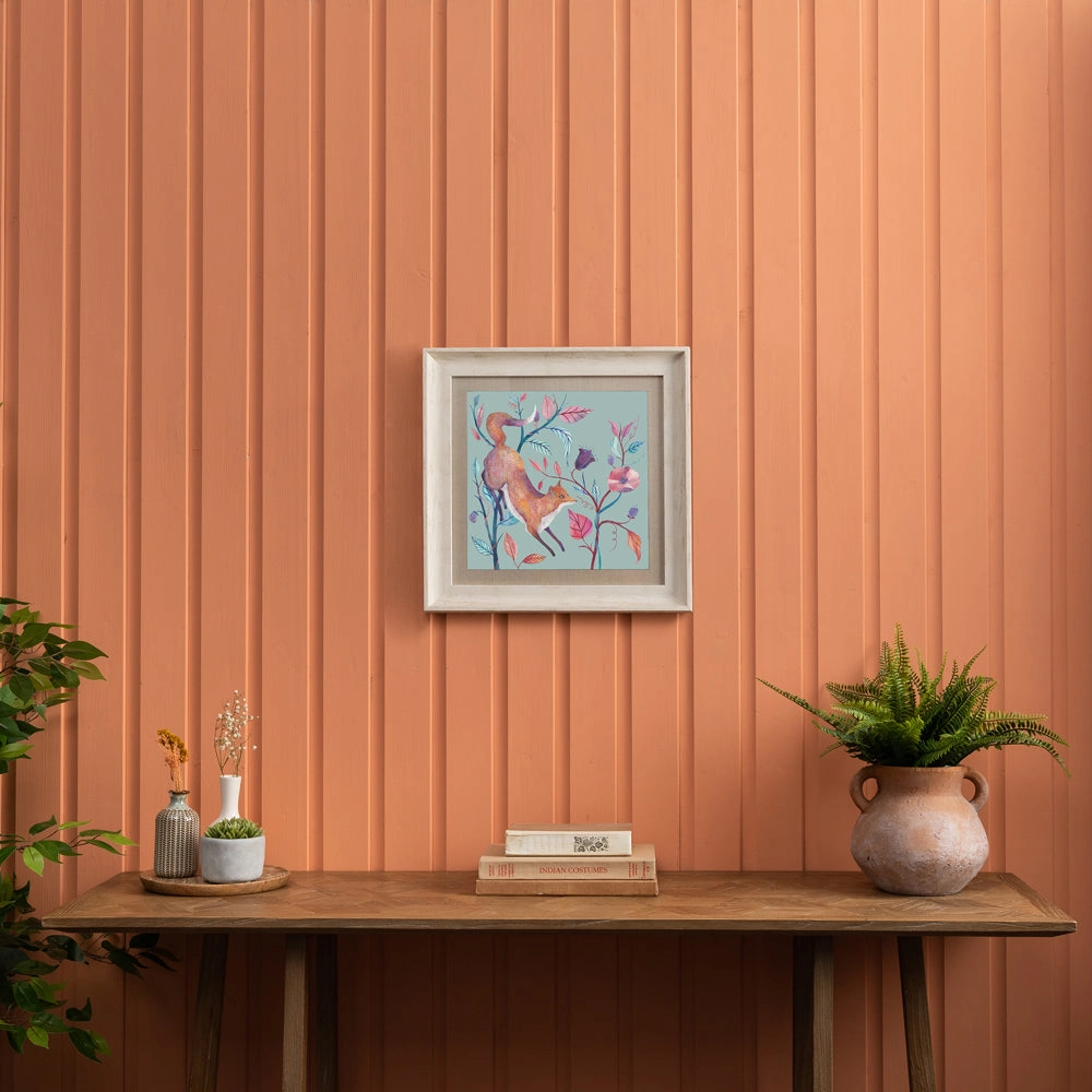 Frieda Fox Framed Print Birch/Robins Egg