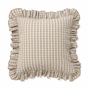 Frill Check Cushion Cover 450 x 450  Beigebedding sets ,throw blankets 