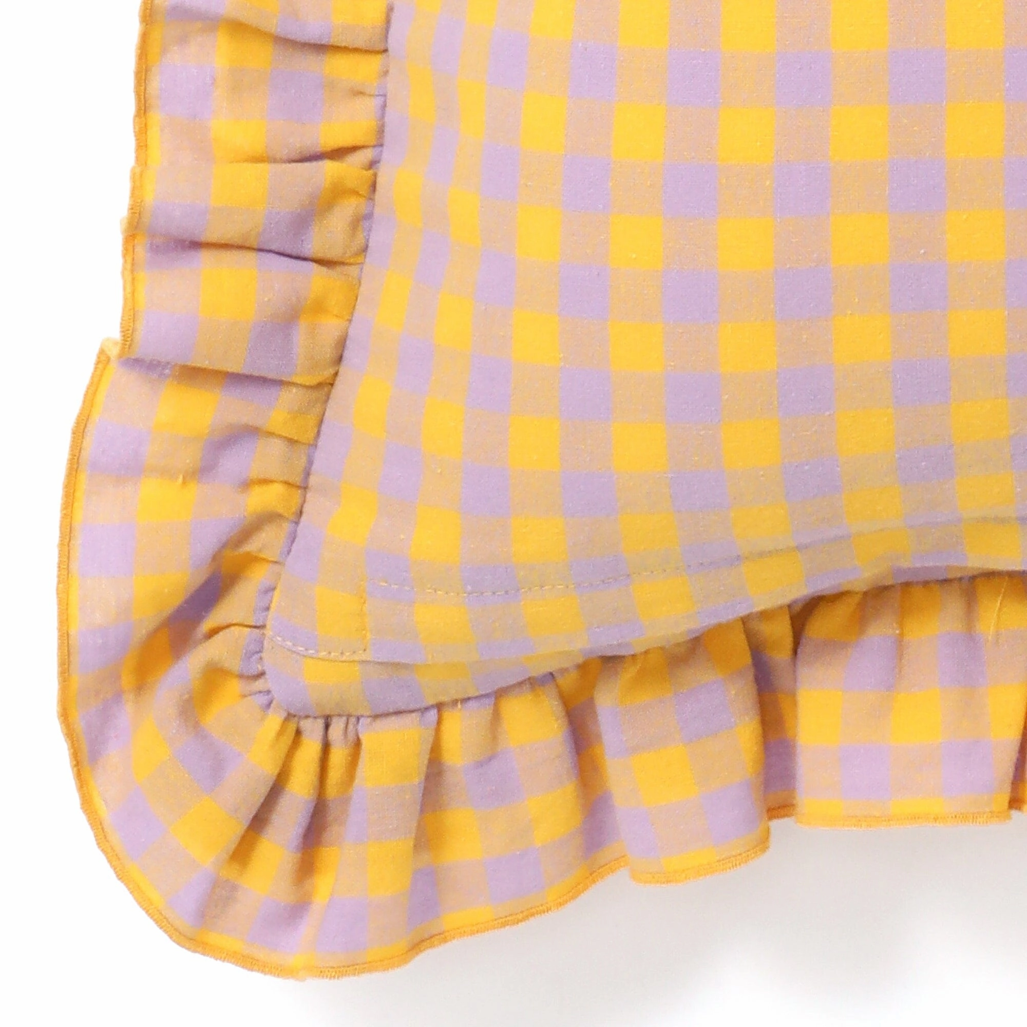 Frill Emb Cushion Cover 450 X 450 Yellow X Purple