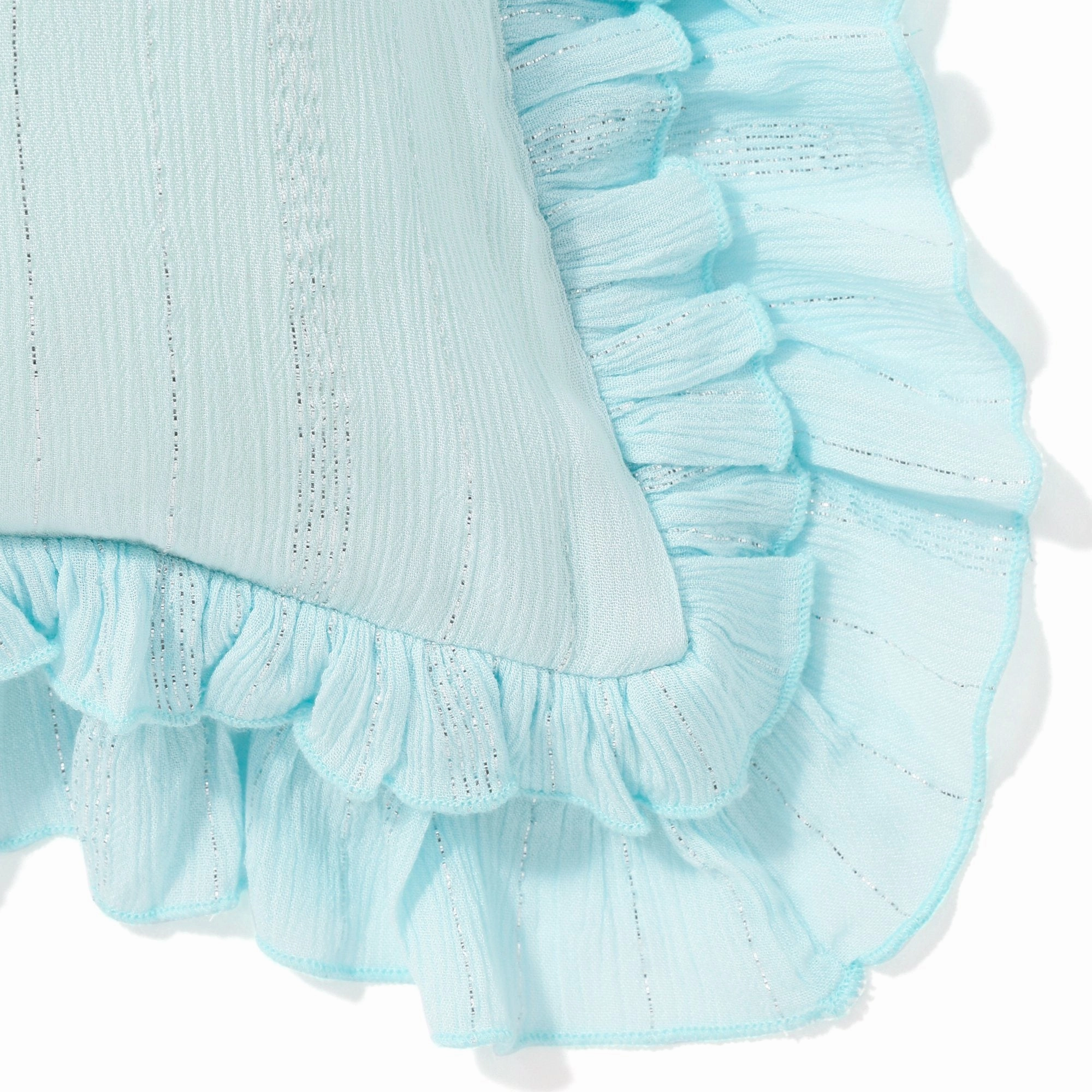 FRILL G CUSHION COVER 45 LIGHT BLUE