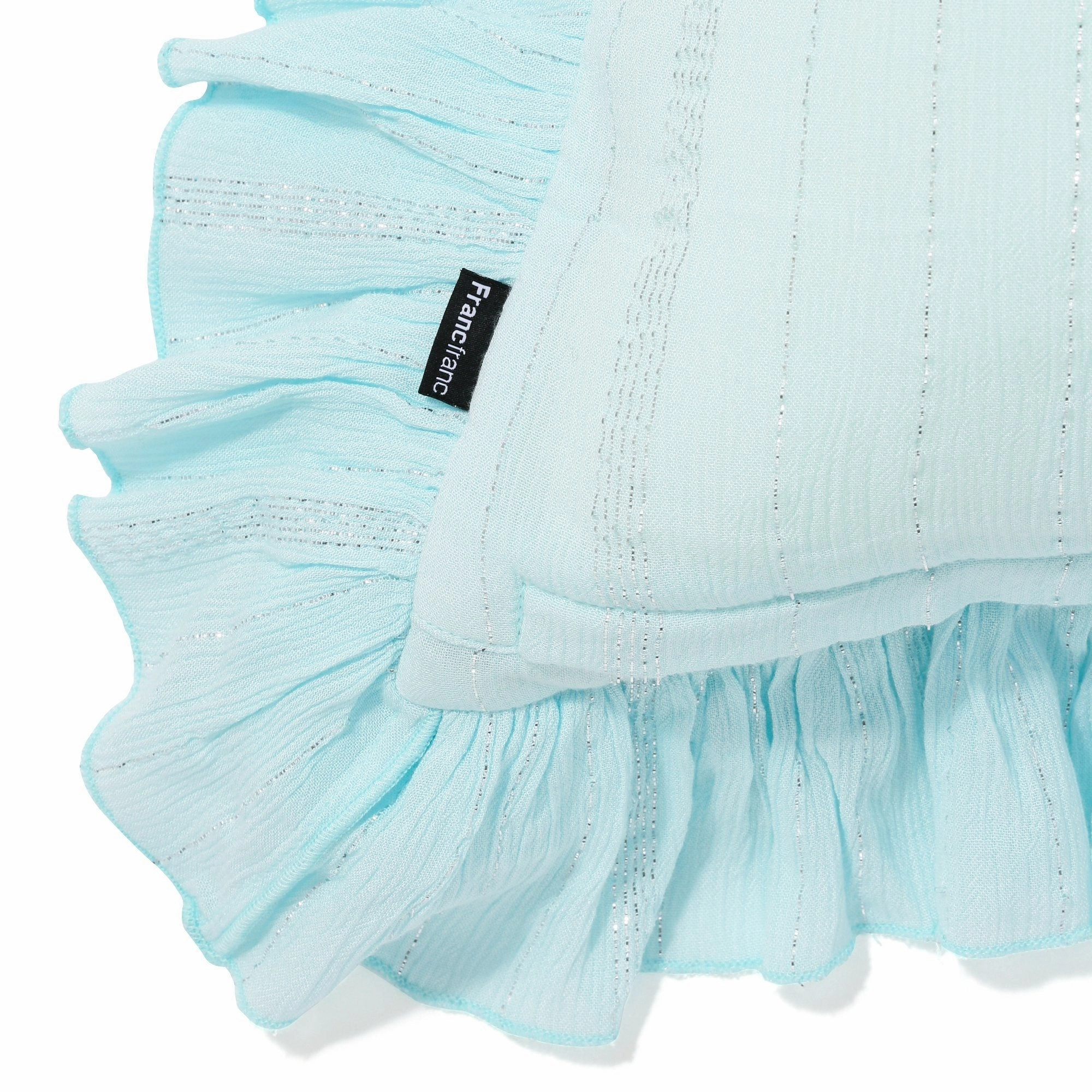 FRILL G CUSHION COVER 45 LIGHT BLUE
