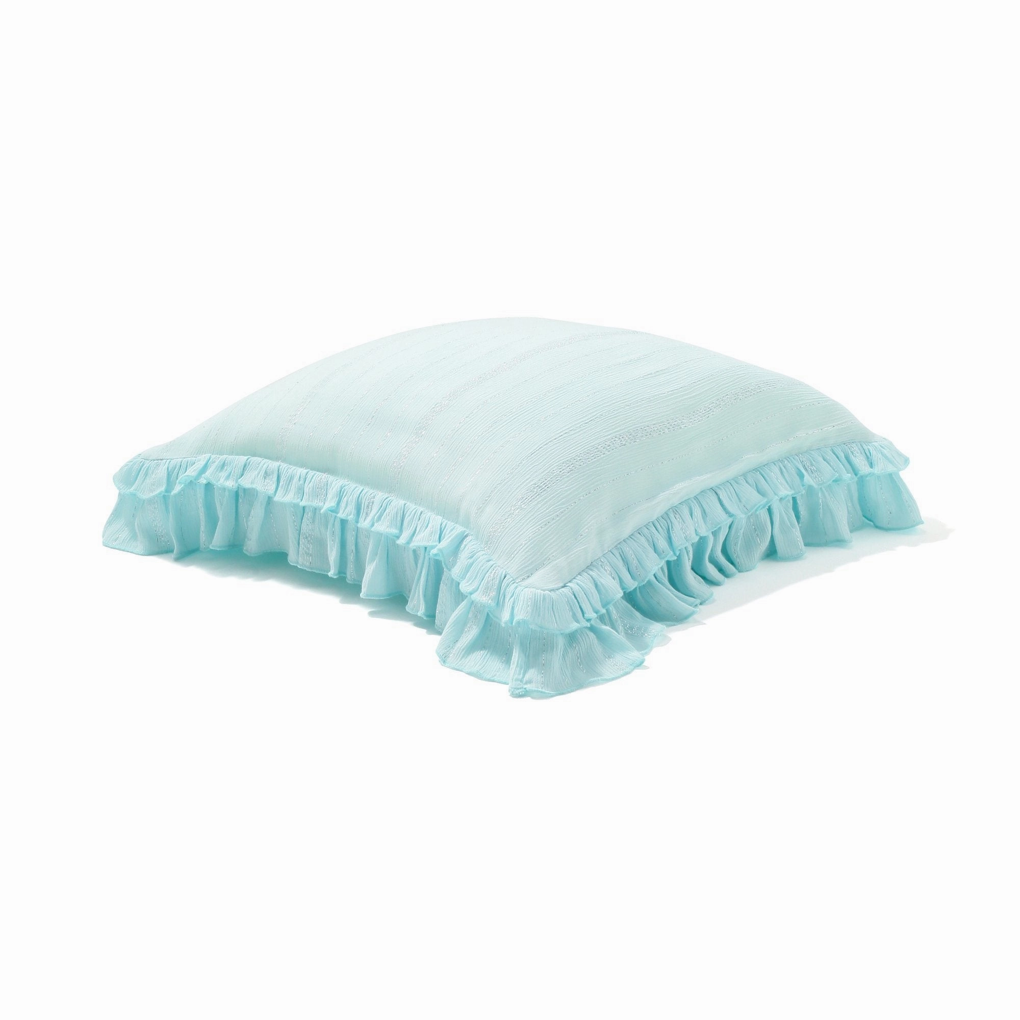 FRILL G CUSHION COVER 45 LIGHT BLUE