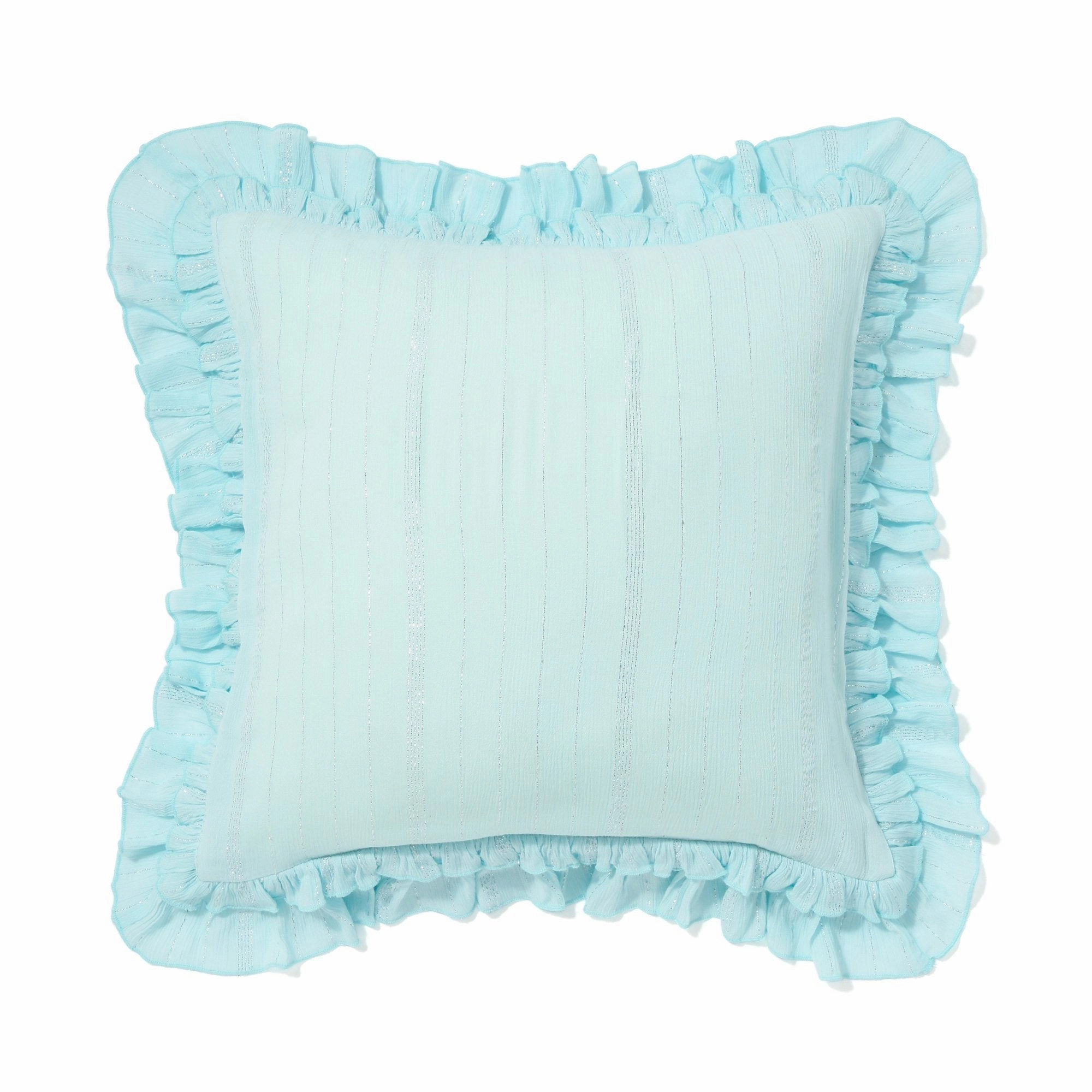FRILL G CUSHION COVER 45 LIGHT BLUEbedding sets ,throw blankets 