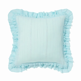 FRILL G CUSHION COVER 45 LIGHT BLUEbedding sets ,throw blankets 