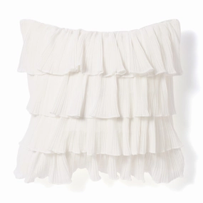 Frill Pleated Cushion Cover 450 X 450 Whitebedding sets ,throw blankets 